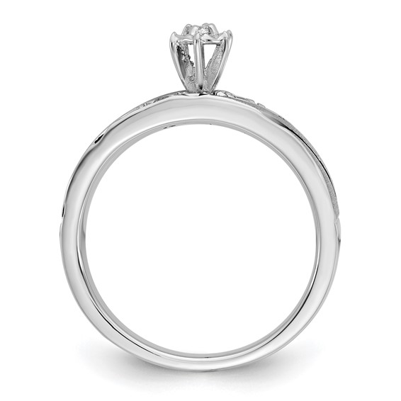 Sterling Silver CZ Womens Engagement Ring