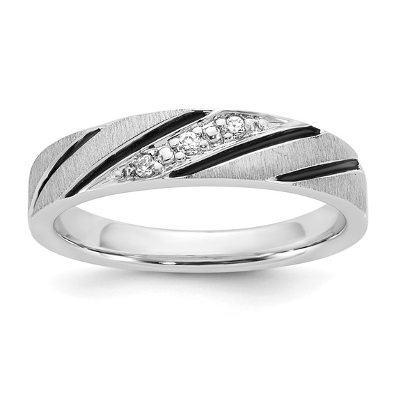 Sterling Silver CZ Womens Wedding Band