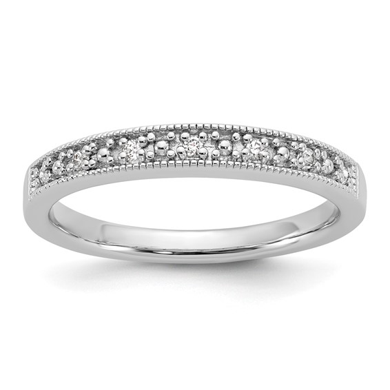 Sterling Silver CZ Womans Band