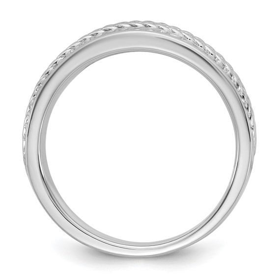 Sterling Silver CZ Mens Band