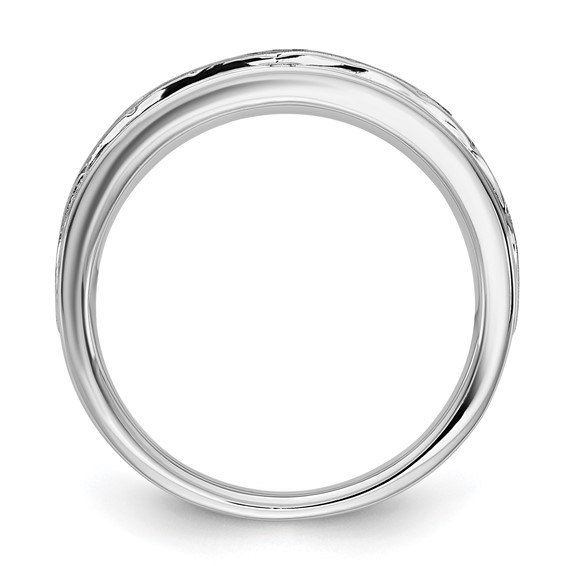 Sterling Silver CZ Womens Wedding Band