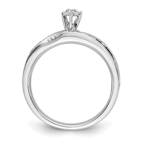 Sterling Silver CZ Womens Engagement Ring