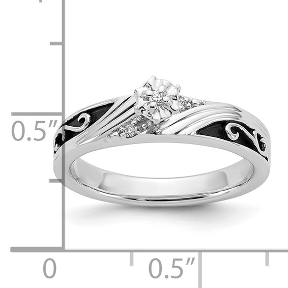 Sterling Silver CZ Womens Engagement Ring