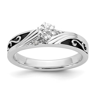 Sterling Silver CZ Womens Engagement Ring