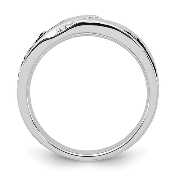 Sterling Silver CZ Womens Wedding Band