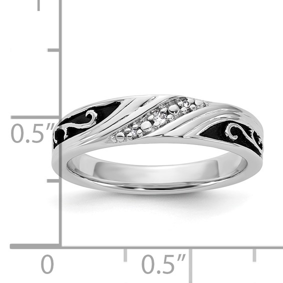 Sterling Silver CZ Womens Wedding Band