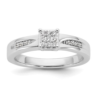 Sterling Silver CZ Womens Engagement Ring