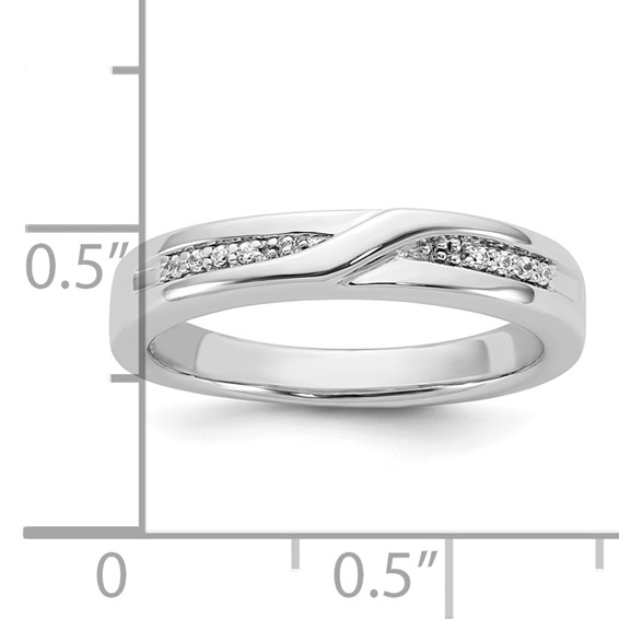 Sterling Silver CZ Womens Band
