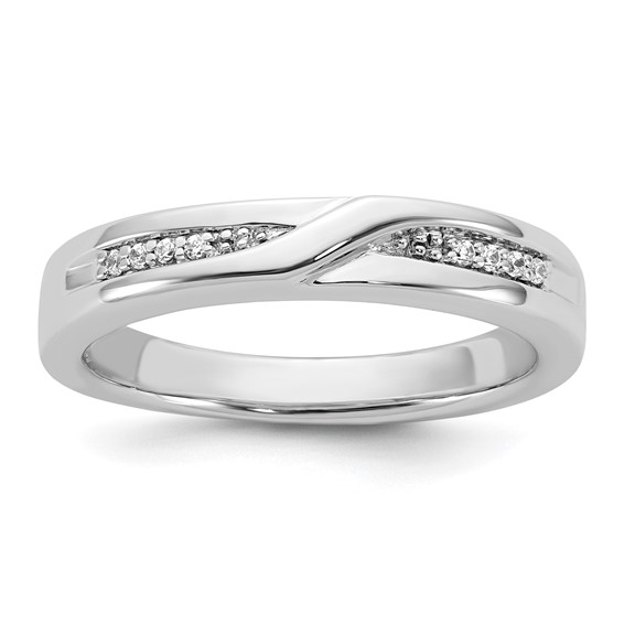 Sterling Silver CZ Womens Band