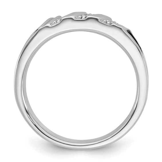 Sterling Silver CZ Womens Wedding Band