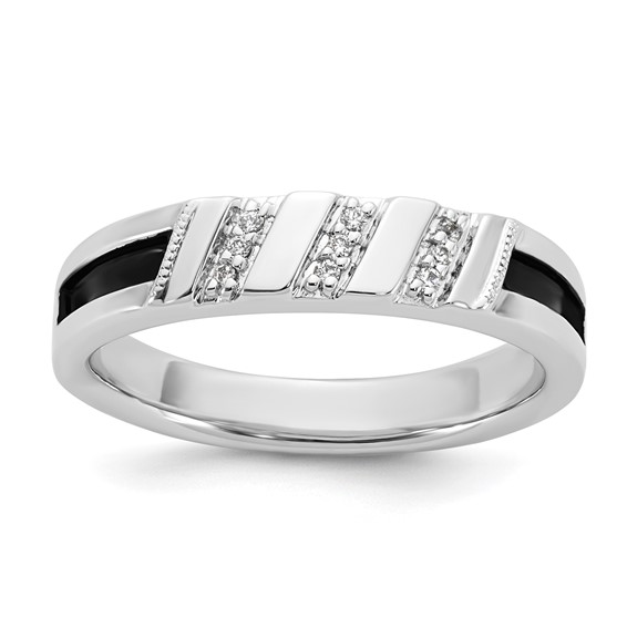 Sterling Silver CZ Womens Wedding Band
