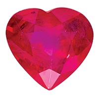 4mm Heart Ruby AA Quality view 1