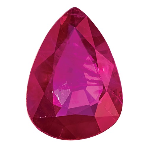 5x 3mm Pear Ruby AA Quality