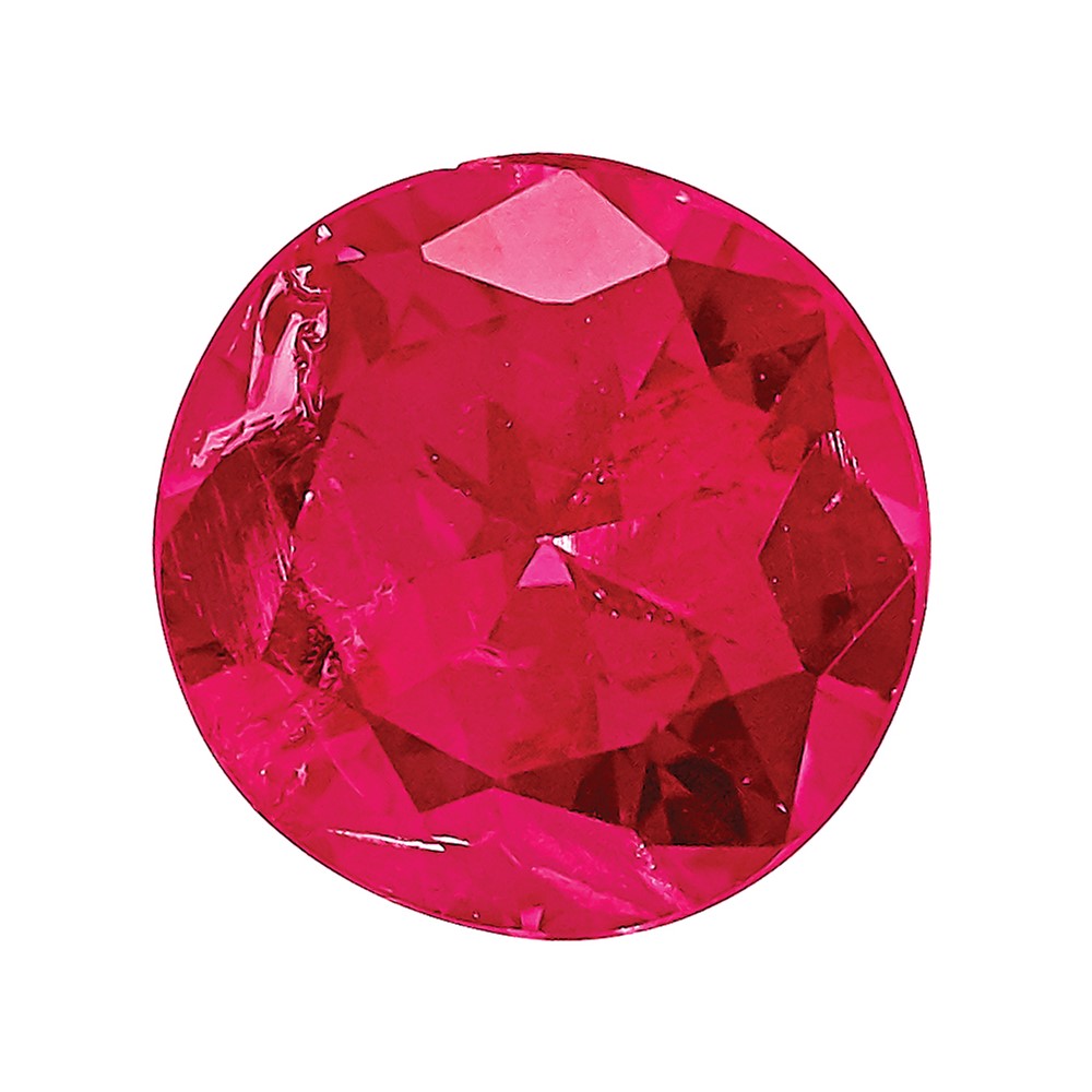 1.25mm Round Diamond-cut Ruby AA Quality