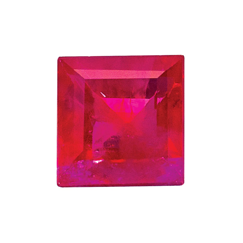 2.25mm Square Step-cut Ruby AA Quality