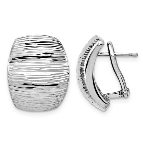 14k Polished and D/C Domed Omega Back Post Earrings