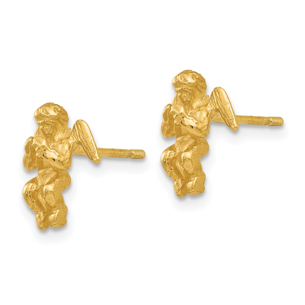 14k Polished & Diamond-Cut Angel Earrings (S1110)