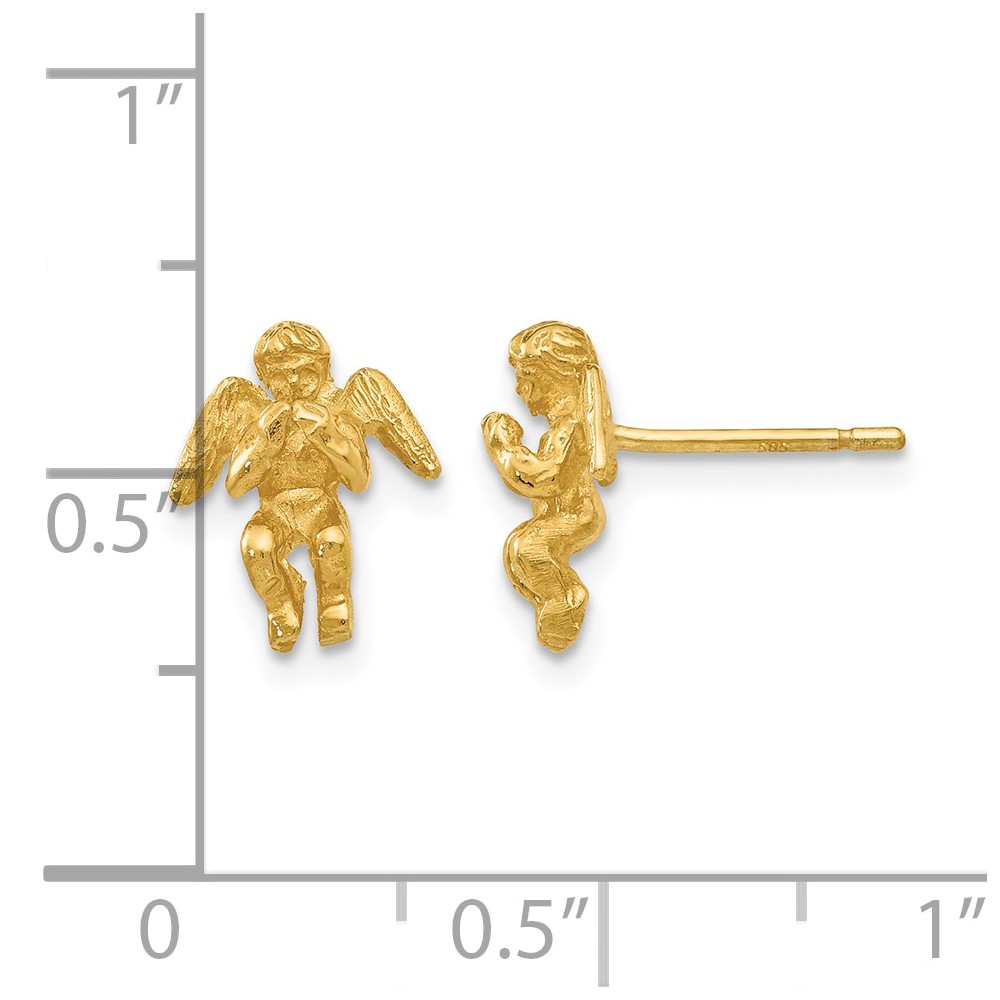 14k Polished & Diamond-Cut Angel Earrings (S1110)