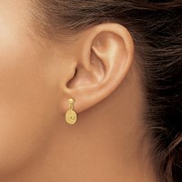 14K Yellow Gold Polished Raphael Angel Disc Dangle Post Earrings view 3