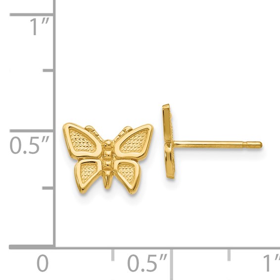 Gold Butterfly Post Earrings