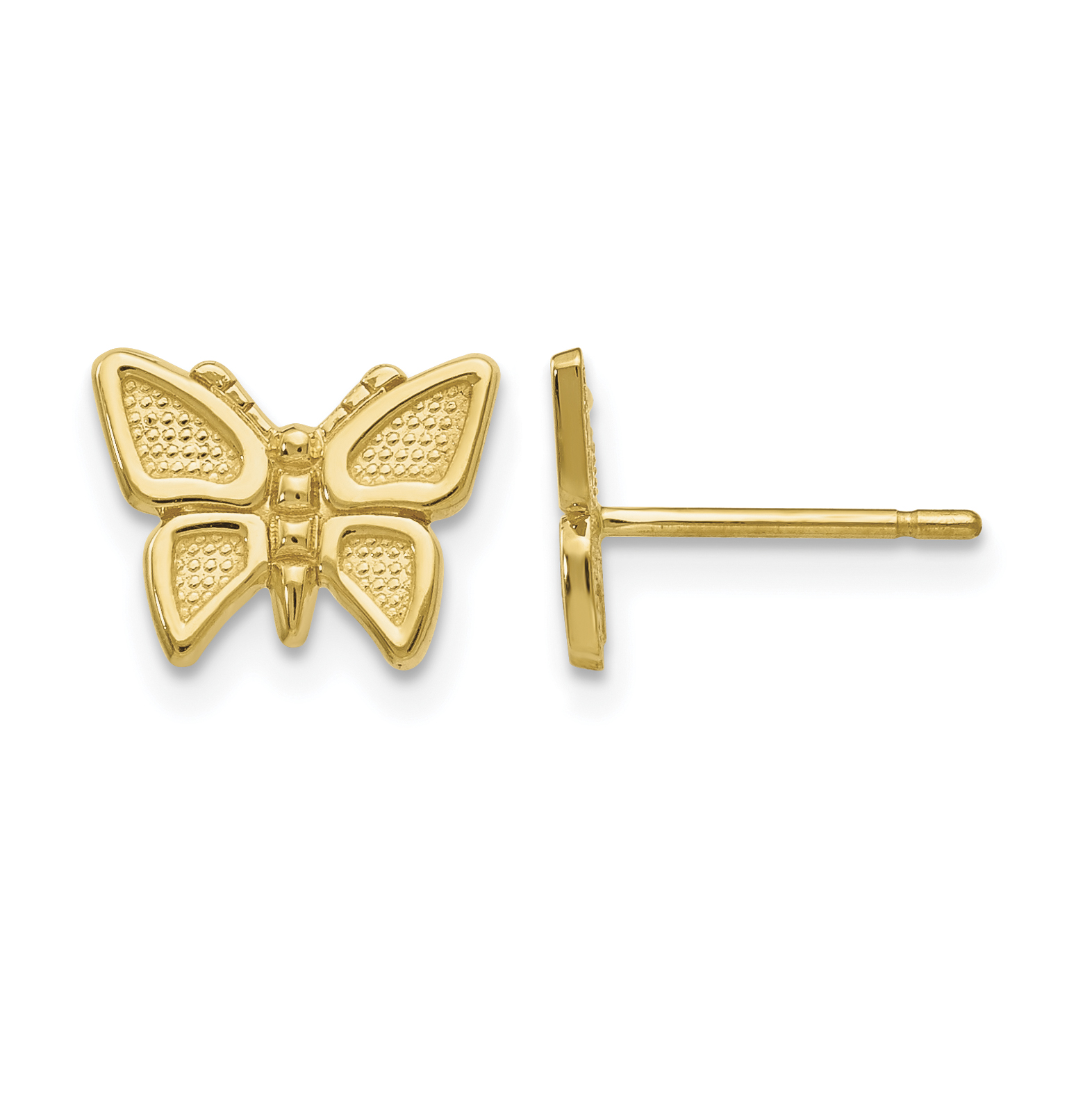 14k Polished Butterfly Post Earrings (S1130)