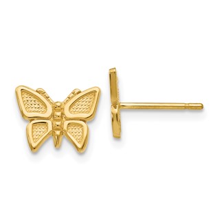 Gold Butterfly Post Earrings