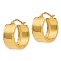 14K Yellow Gold 8.25x 16mm Polished Hoop Earrings view 2