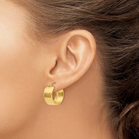 14K Yellow Gold 8.25x 16mm Polished Hoop Earrings view 3