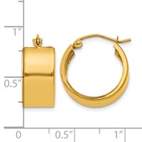 14K Yellow Gold 8.25x 16mm Polished Hoop Earrings view 4