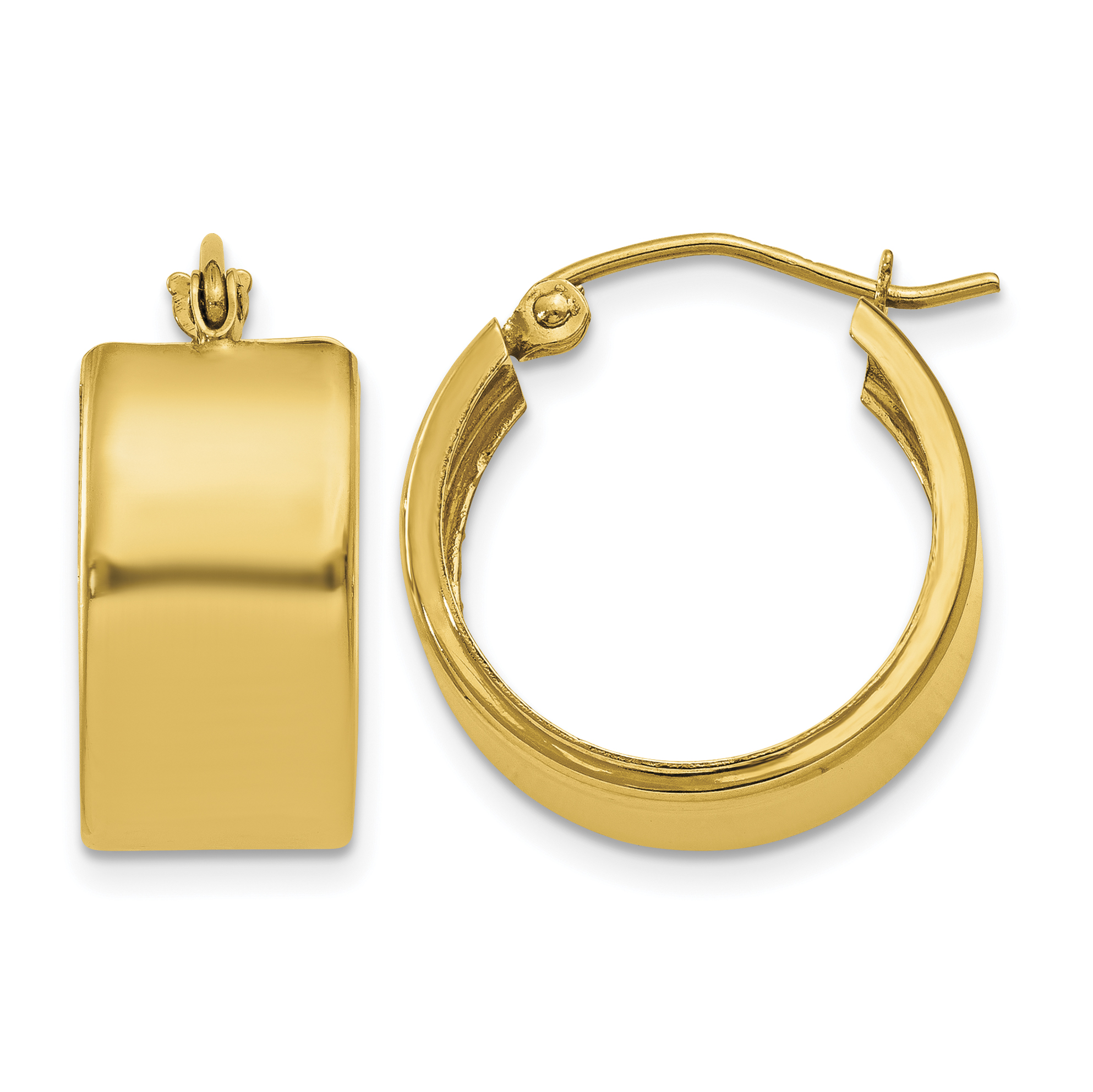 14K 8.25mm Polished Hoop Earrings (S1161)