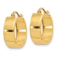14K Yellow Gold 5.5x 18mm Polished Hoop Earrings view 2