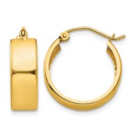 14K Yellow Gold 5.5x 18mm Polished Hoop Earrings view 1