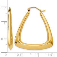 14K Yellow Gold Fancy Hoop Earrings view 4