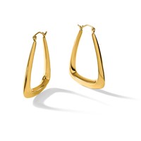 14K Yellow Gold Fancy Hoop Earrings view 5