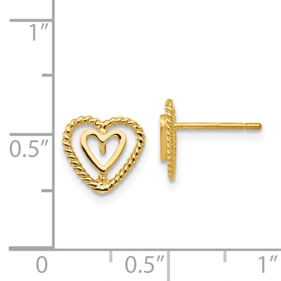 Gold Heart Post Earrings