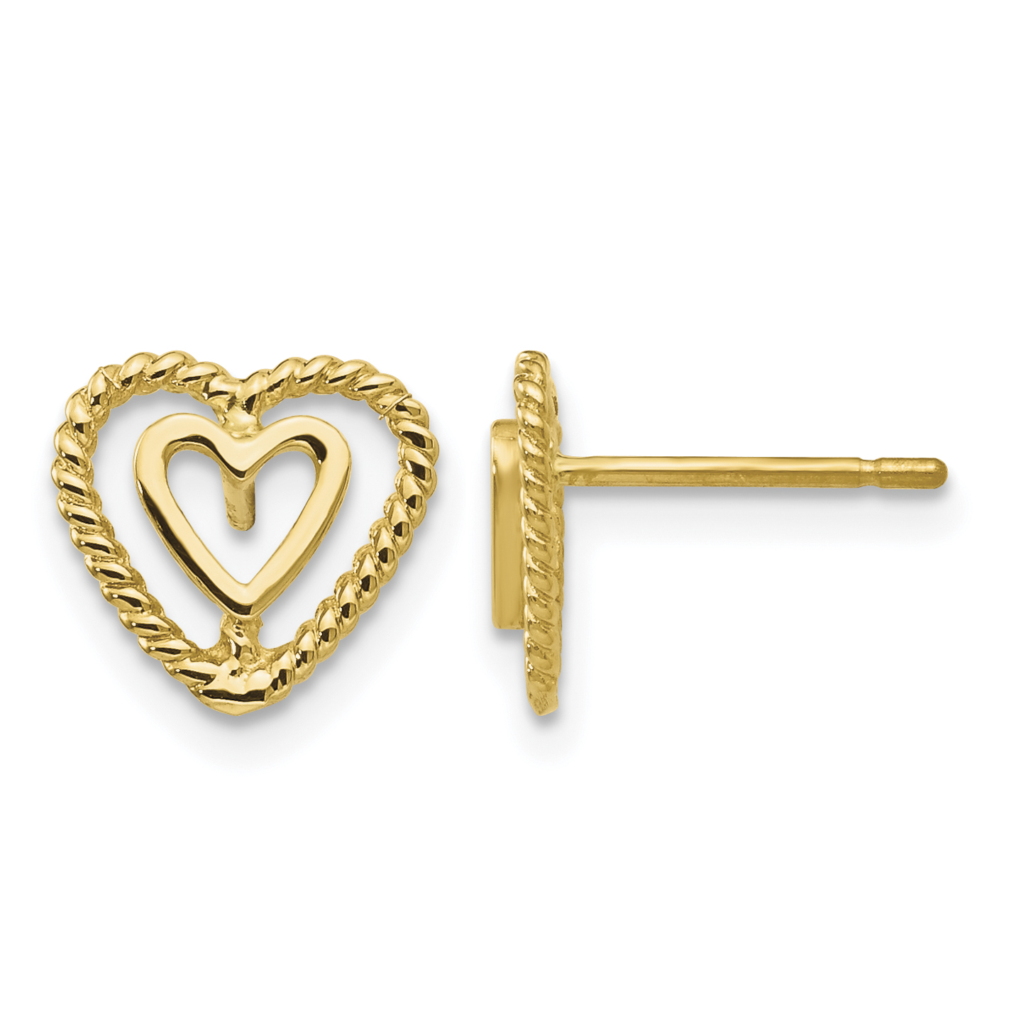 14k Heart Earrings (S1346)