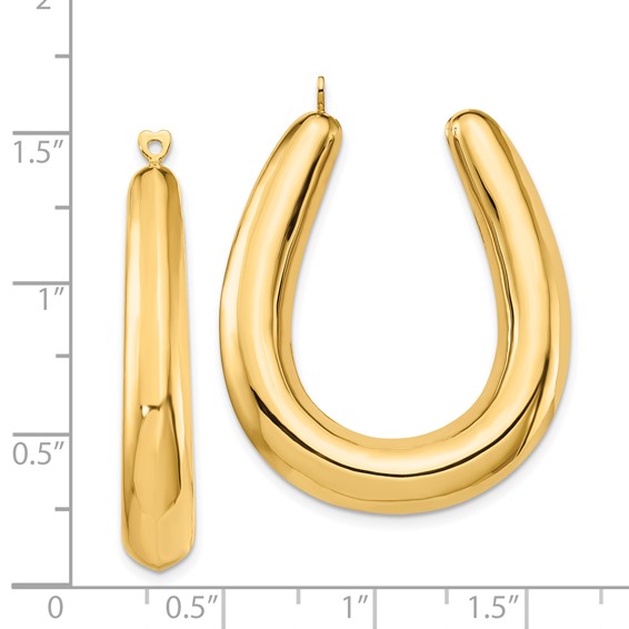 14k Polished Hollow Hoop Earring Jackets
