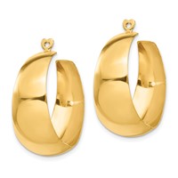 14K Yellow Gold Polished Tapered Hoop Earring Jackets view 2
