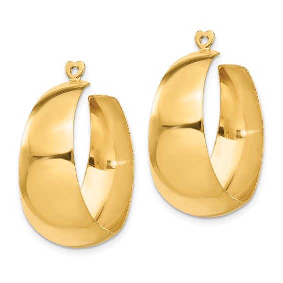 14k Polished Tapered Hoop Earring Jackets