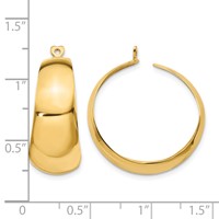 14K Yellow Gold Polished Tapered Hoop Earring Jackets view 3