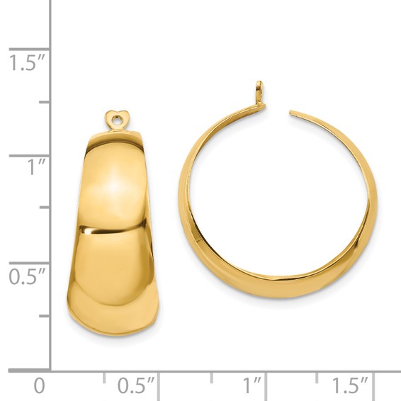 14k Polished Tapered Hoop Earring Jackets