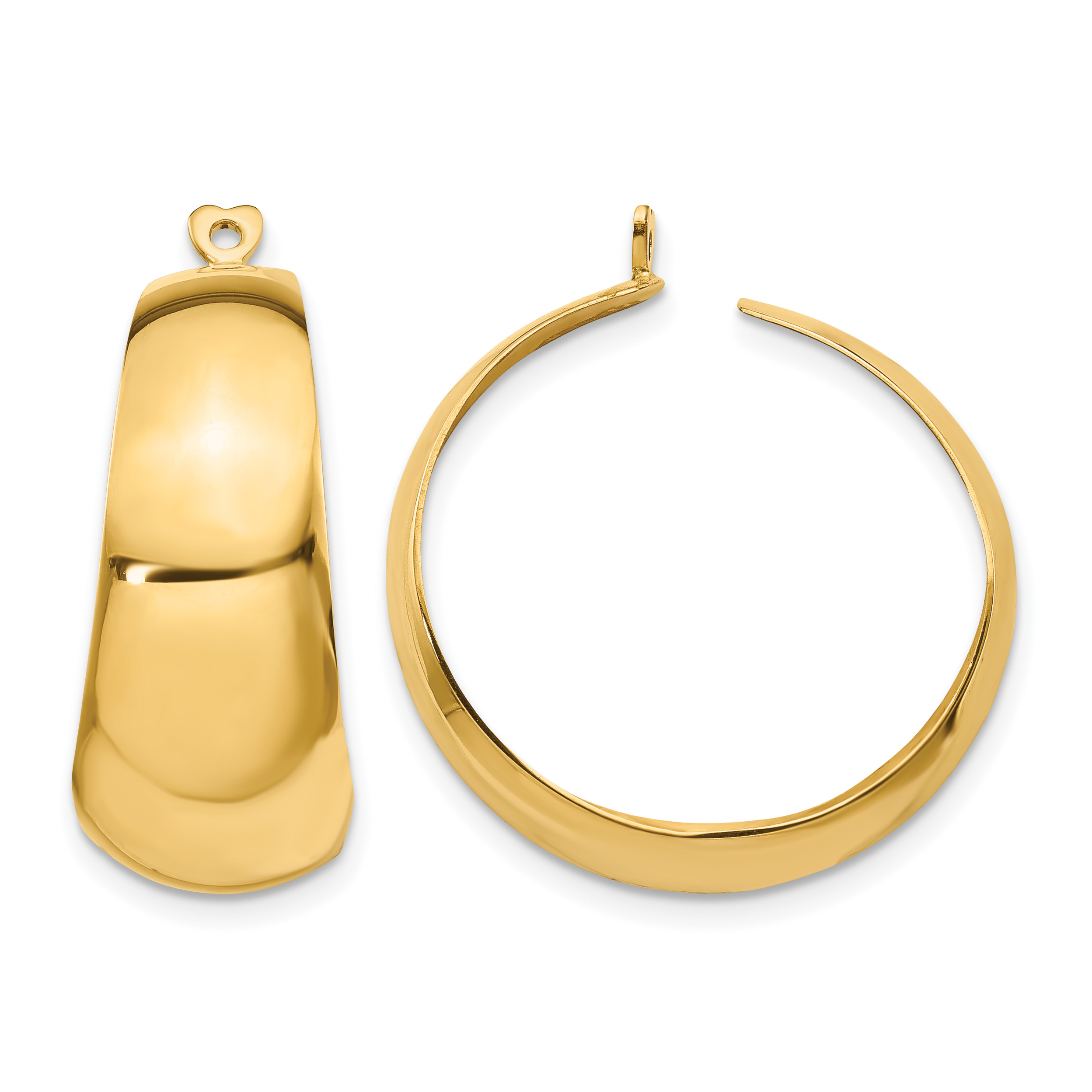 14k Polished Hoop Earring Jackets (S1390)