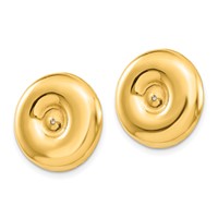 14K Polished Round Fancy Earring Jackets view 2