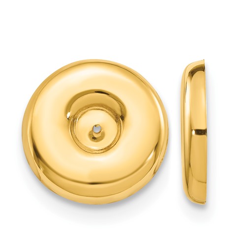 14K Yellow Gold Polished Round Fancy Earring Jackets