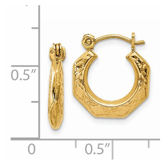 Gold Texturen Hoop Earrings