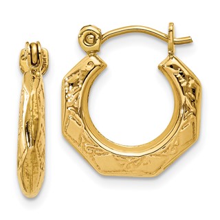Gold Texturen Hoop Earrings
