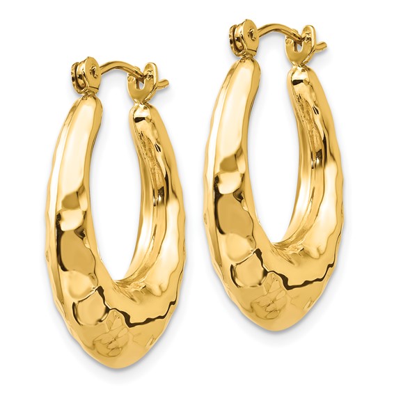 Gold Hammered Hoop Earrings