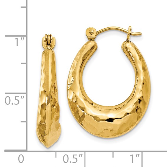 Gold Hammered Hoop Earrings