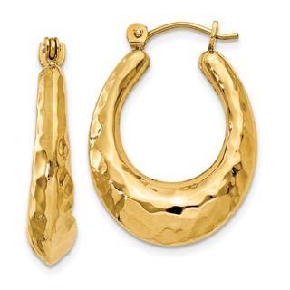 Gold Hammered Hoop Earrings