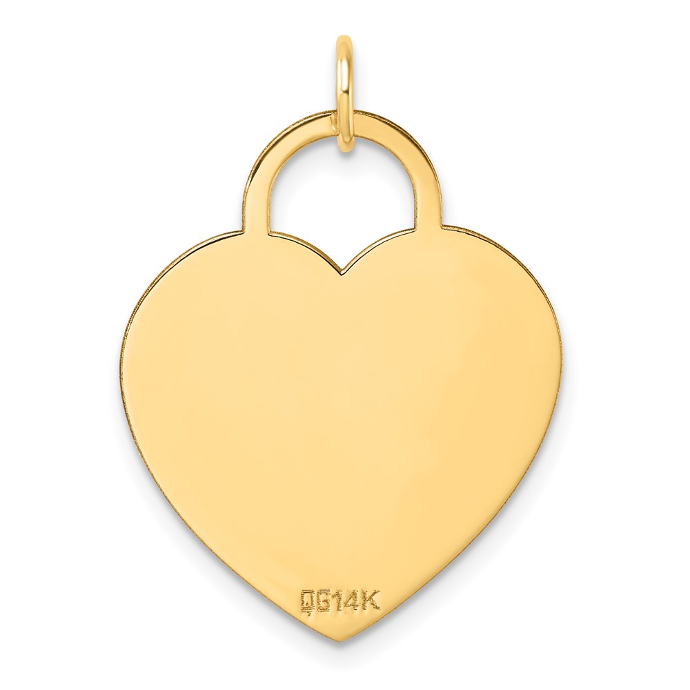 14K Polished Heart Shaped Disc Pendant (S1453)